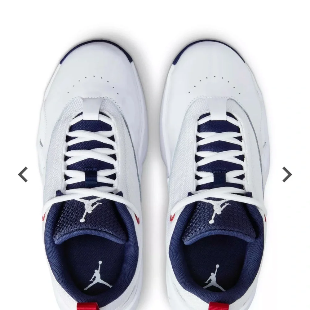 Jordan White and Blue Athletic Shoes with Modern Design